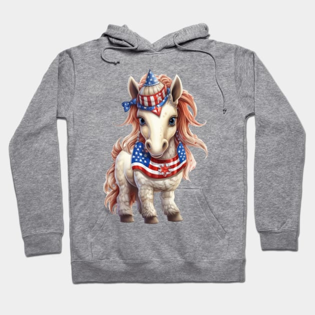 Patriot Farm Horse Hoodie by Chromatic Fusion Studio